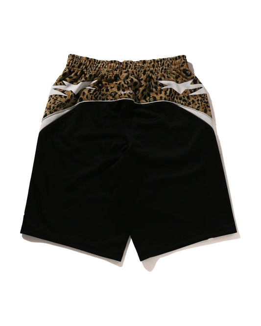 BAPE Wild Leopard Pattern Knee Length Oversized Fit Track Shorts