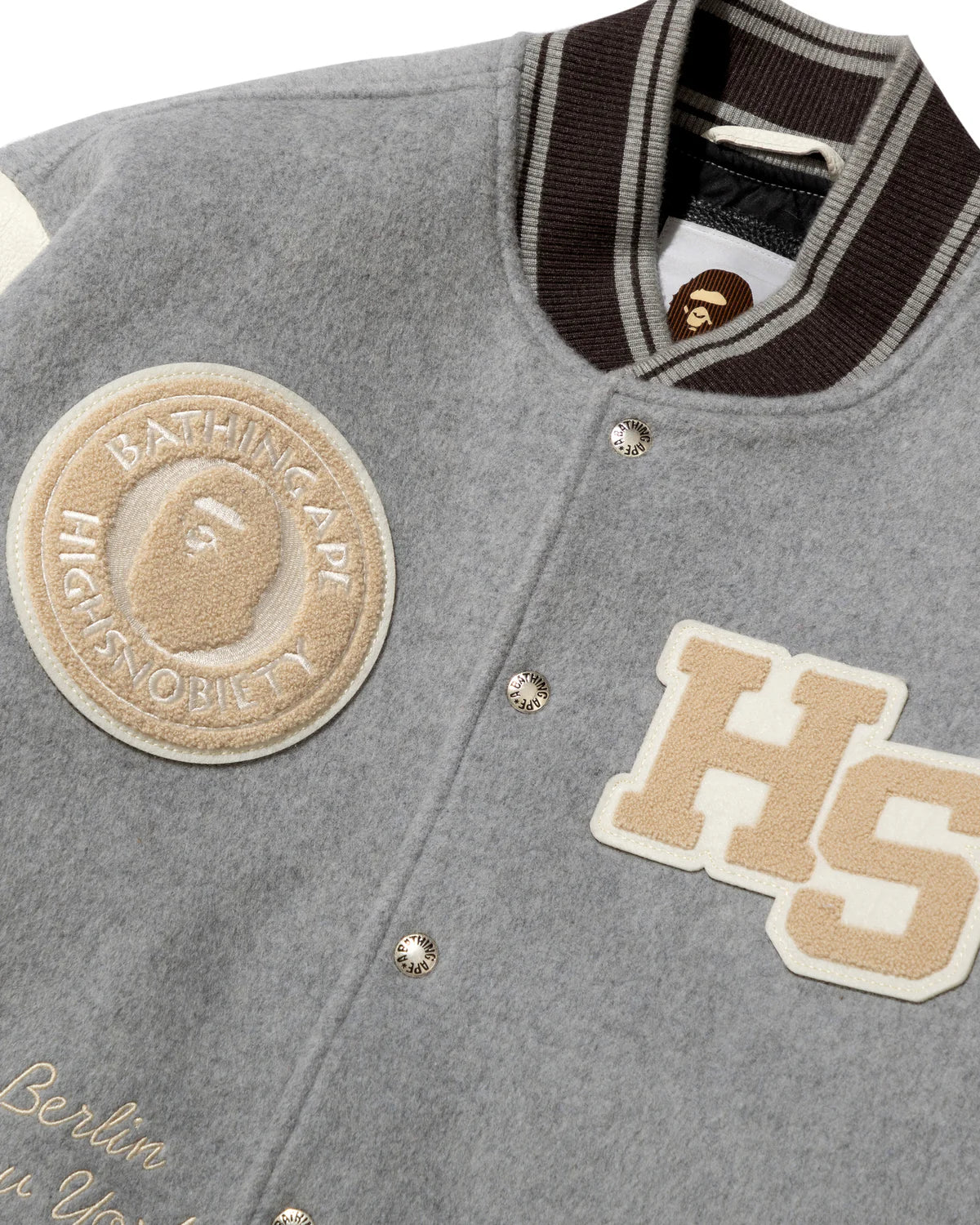 BAPE X Highsnobiety Multi Logo Varsity Jacket