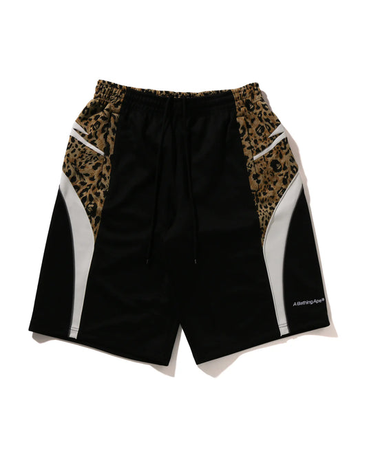 BAPE Wild Leopard Pattern Knee Length Oversized Fit Track Shorts