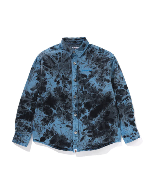 BAPE Destoryed Bleach Bathing Ape Logo Ls Shirt