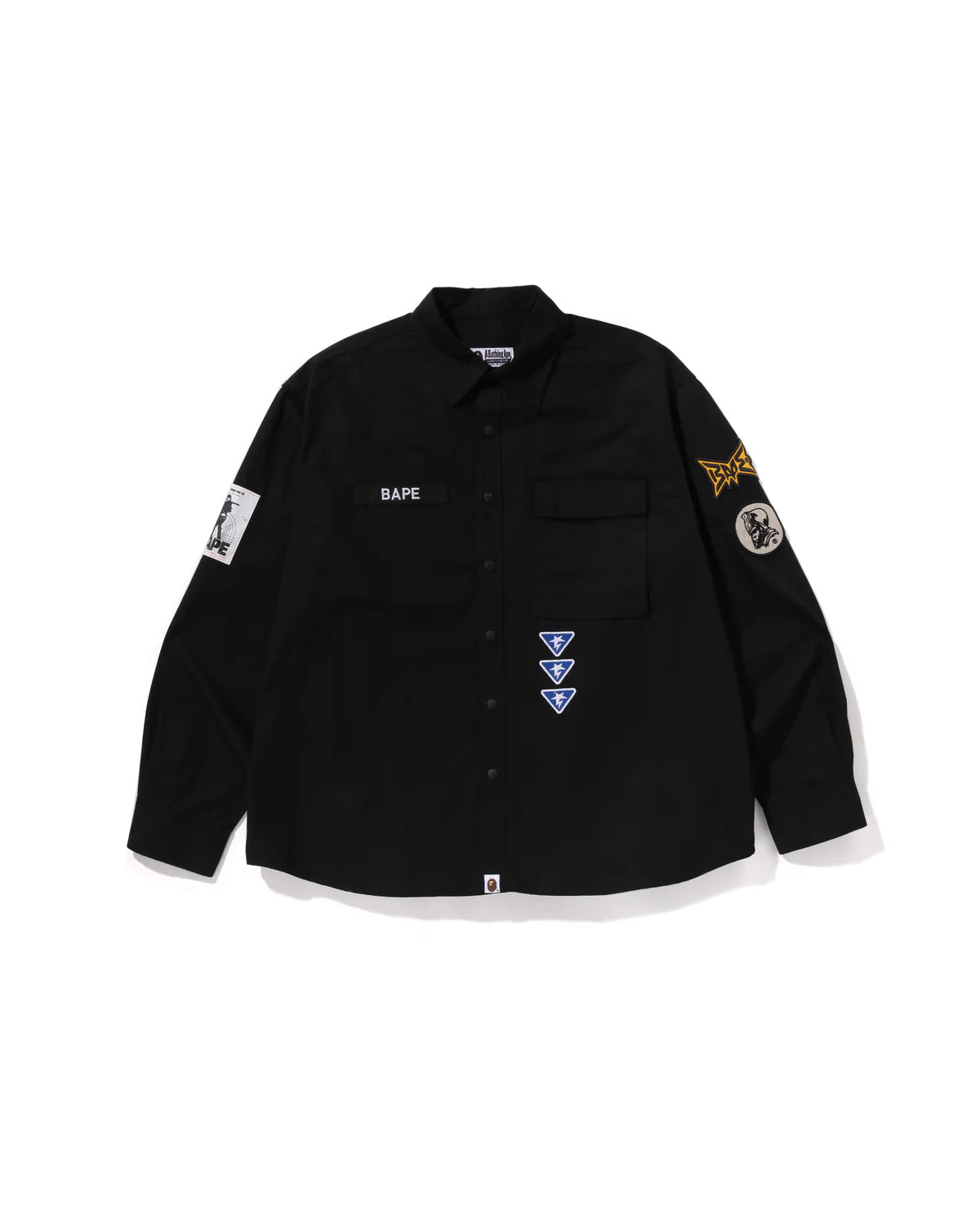 BAPE Bathing Ape Logo Military Ls Shirt