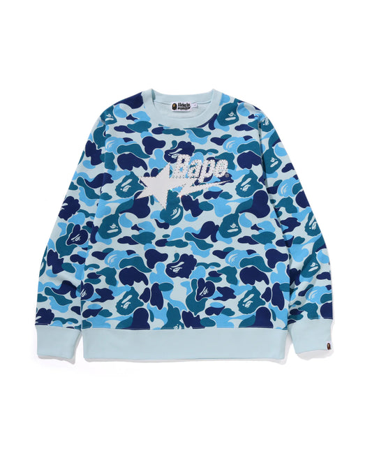 BAPE Abc Camo Rhinestone BAPE STA Crewneck Sweatshirt