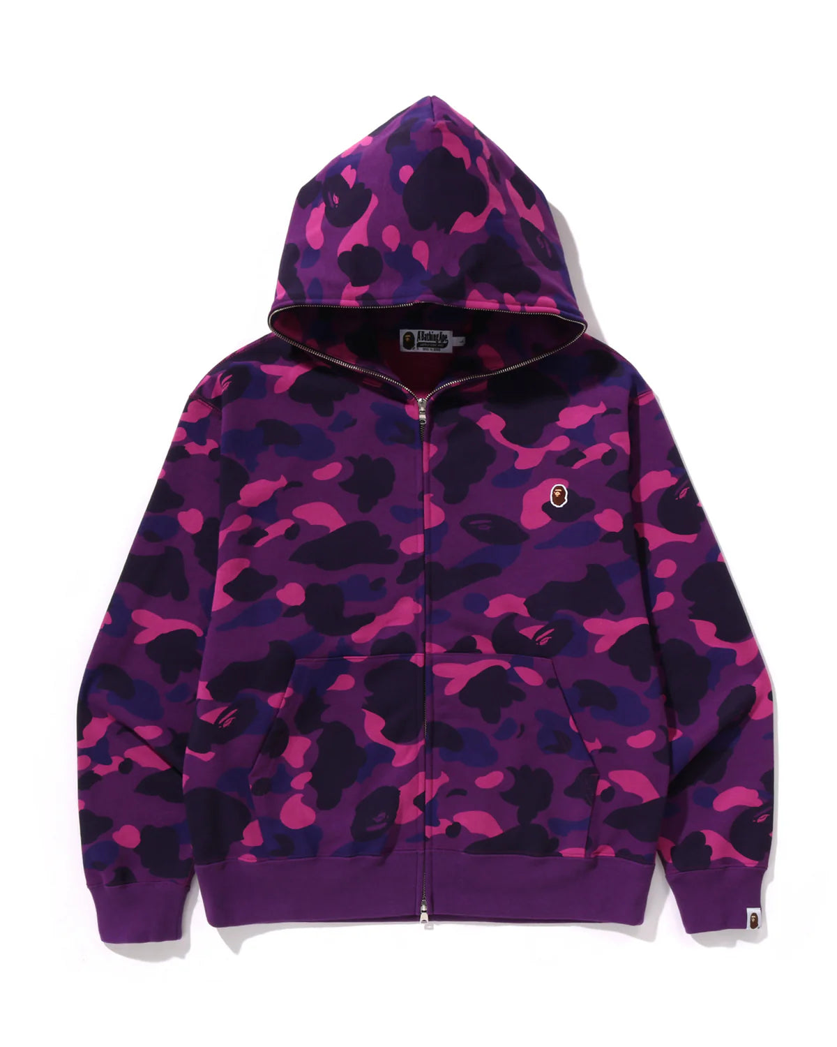BAPE One Point Color Camo Cropped Full Zip Hoodie
