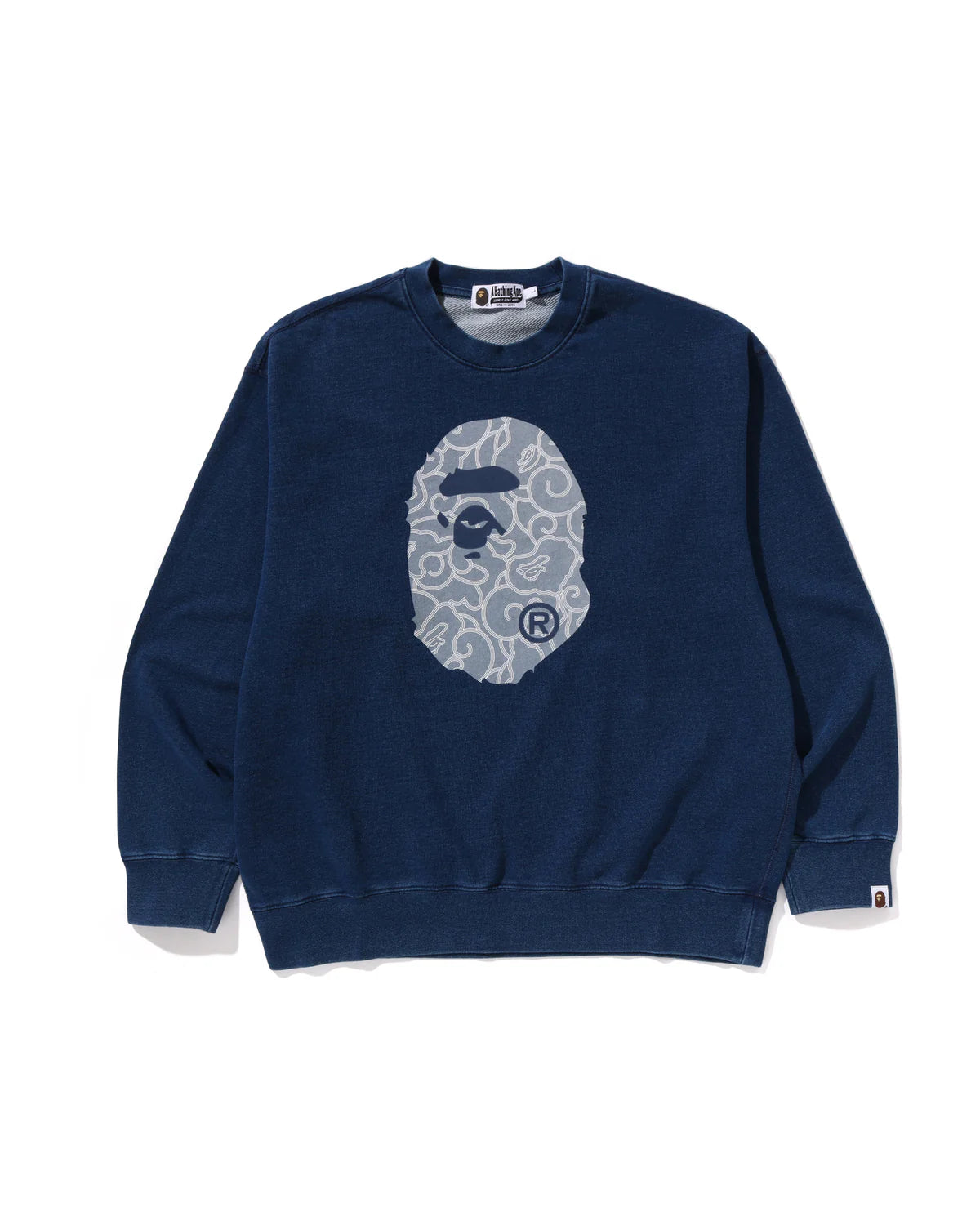 BAPE Cloud Camo Ape Head Relaxed Fit Crewneck Sweatshirt