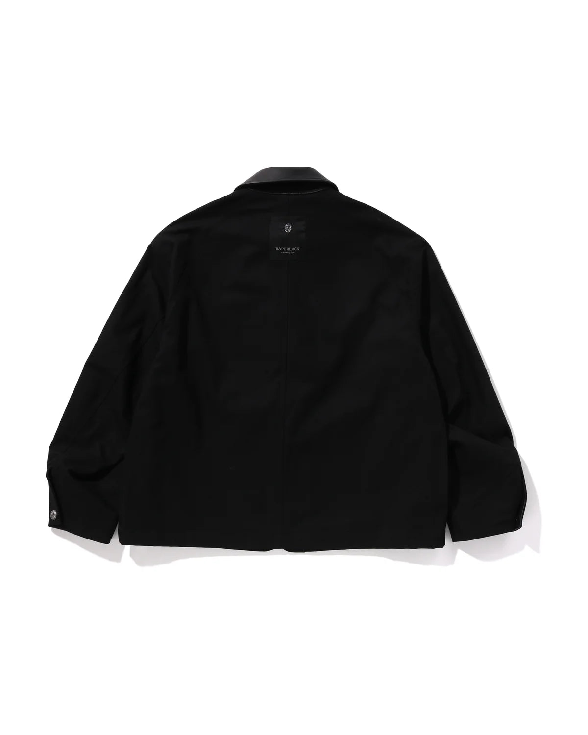 BAPE BLACK Leather Trim Chore Jacket
