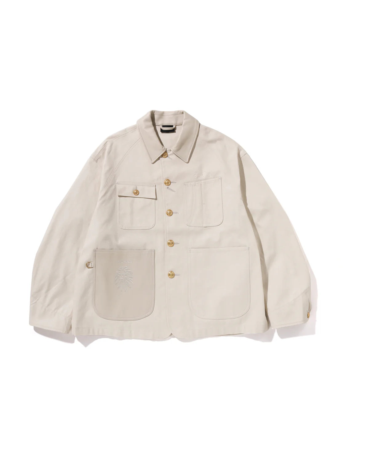 BAPE BLACK Leather Trim Chore Jacket