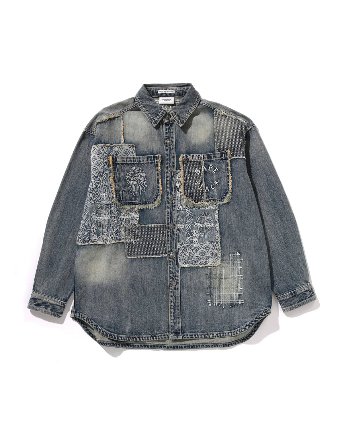 BAPE BLACK Shashiko Patchwork Shirt