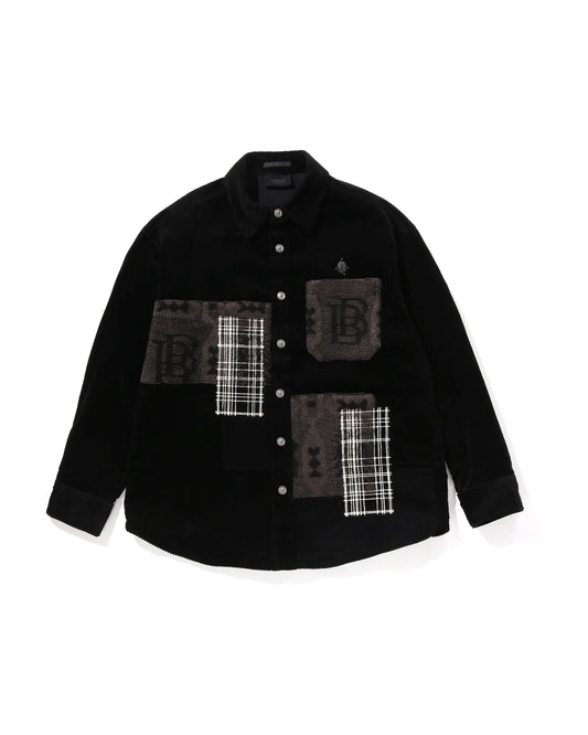 BAPE BLACK Corduroy Patchwork Shirt