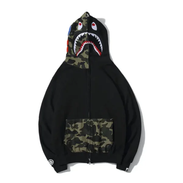 Bathing Ape Bape Shark Black Hoodie