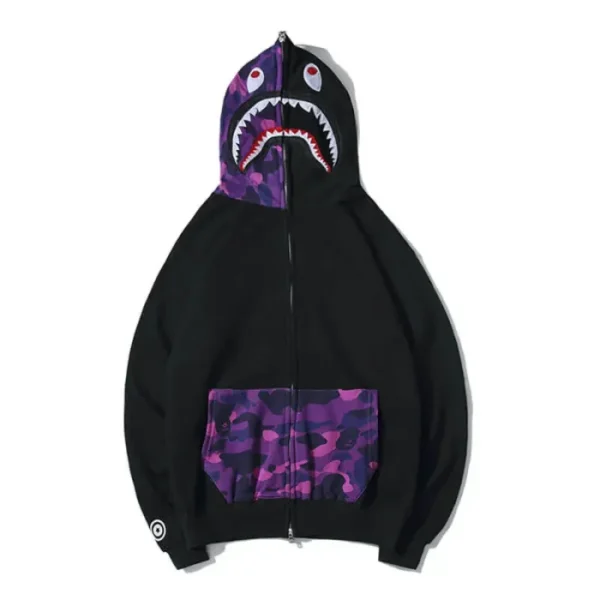 Bathing Ape Bape Shark Black Hoodie