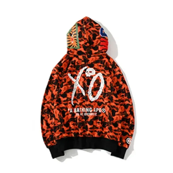 A Bathing Ape Bape XO Orange Hoodie Black