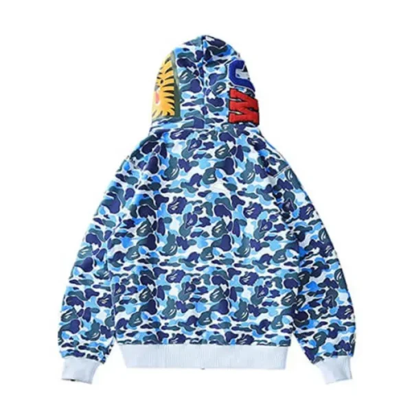 Tiger Full Zip Bape Shark Hoodie Blue