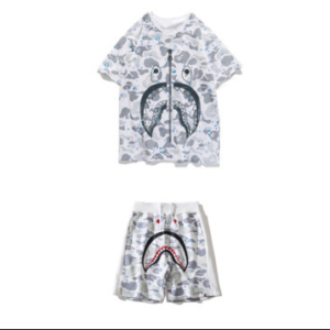 BAPE SPACE CAMO SHARK TEE SHORTS SET